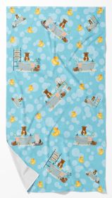 NEW Brown Staffordshire Bull Terrier in Bathtub Bath Towel Large Oversized Plush Fitness Body Towel, Ultra Soft Absorbent Quick Drying, 42"L x 24