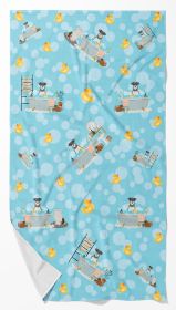 Salt and Pepper Miniature Schnauzer in Bathtub Bath Towel Large Oversized Plush Fitness Body Towel, Ultra Soft Absorbent Quick Drying, 42"L x 24"