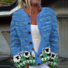 3D Digital Printing Cardigan Knitted Coat (Option: HWJe308ece37-XL)