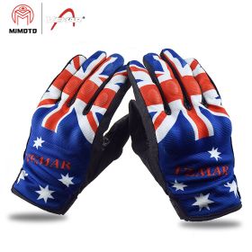 Vemar Summer Motorcycle Gloves Men Skull Mesh Moto Gloves Motorcyclist Touch Screen Biker Gloves guantes moto Black VE-203 (Color: Flag, size: S)