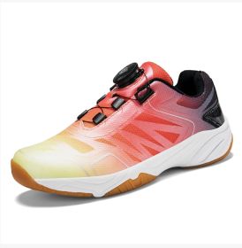 New seamless cutting process breathable shock absorption wear-resistant non-slip children's tennis badminton shoes Sports tennis shoes 30-41 (Color: Black mandarin, size: 33)