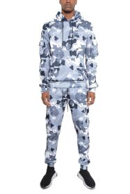 FULL CAMO HOODIE COTTON SWEAT SET (Color: Khaki, size: M)