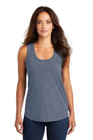 District Women's Perfect Tri Racerback Tank DM138L (Color: Navy Frost, size: L)