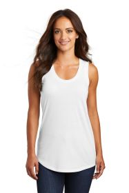 District Women's Perfect Tri Racerback Tank DM138L (Color: White, size: XL)