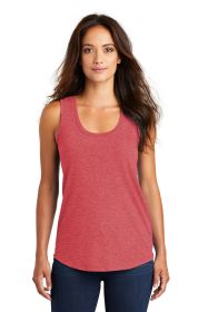 District Women's Perfect Tri Racerback Tank DM138L (Color: Red Frost, size: L)