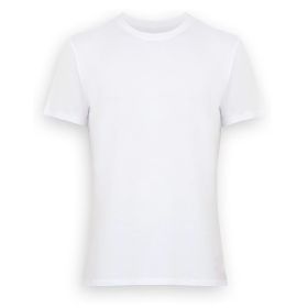 Premium T-Shirts for Men Rayon Made from Bamboo Crewneck Undershirt Tees Moisture Wicking 1 Pack (Color: White, size: M)