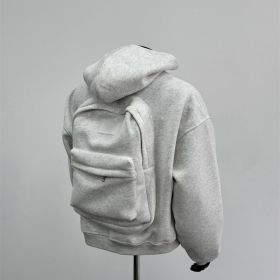 Back Schoolbag Design Men's Coat Flower Gray (Option: Light Gray-M)