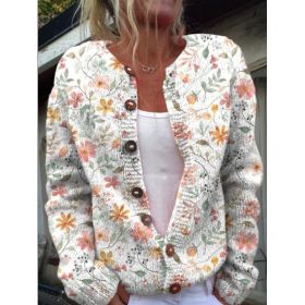 3D Digital Printing Cardigan Knitted Coat (Option: Hwjef8dcef0-XL)